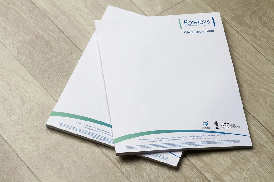 Rowleys Chartered Accountants — Stationery & company branding