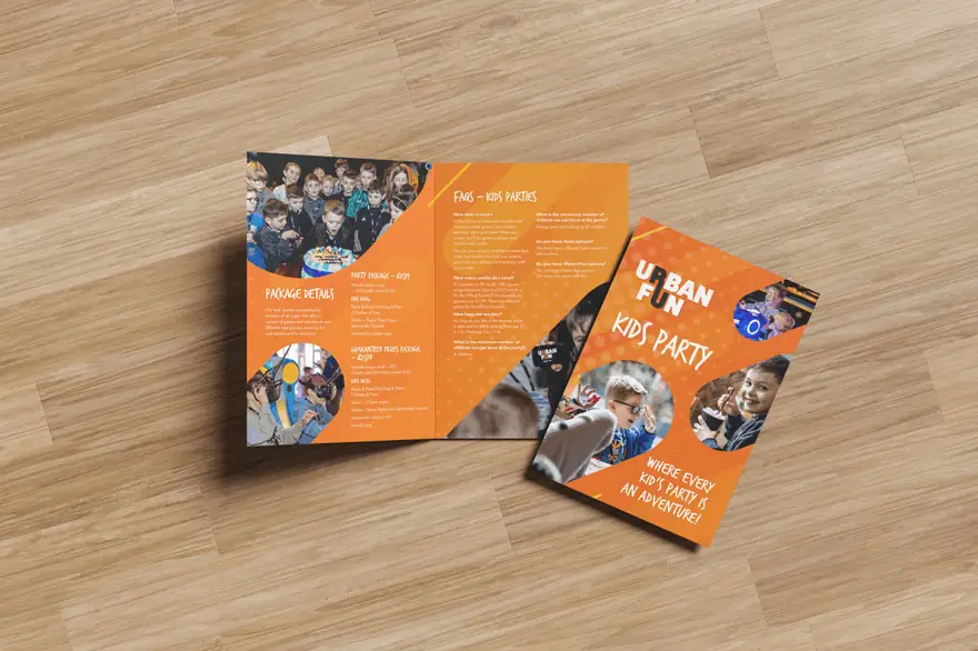 Urban Fun kids party brochure